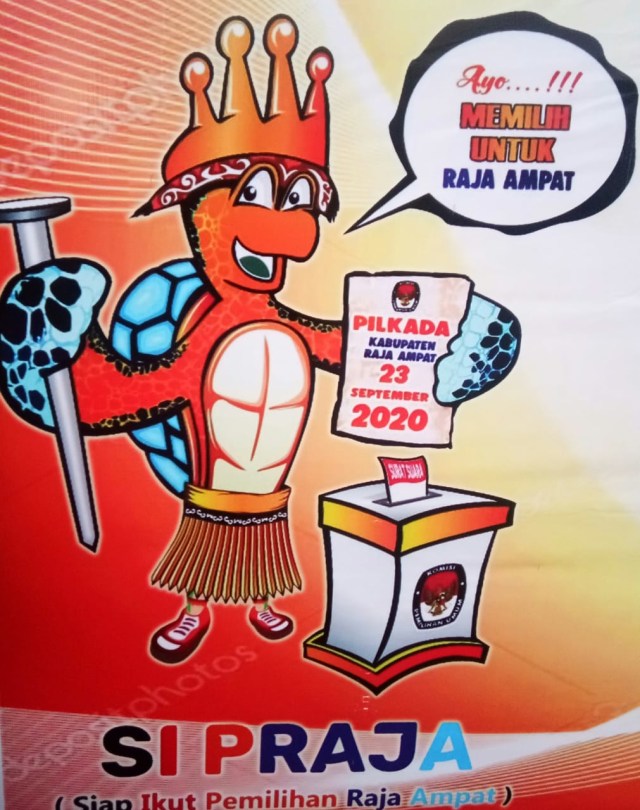Si PRAJA MASKOT PILKADA KABUPATEN RAJA AMPAT TAHUN 2020